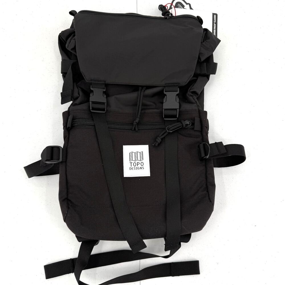 NWT Topo Designs Rover Classic Hiking  Backpack, Book Bag, Black, 20 L